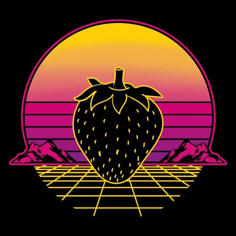 Strawberry Fruit Retro Vintage Retro Wave