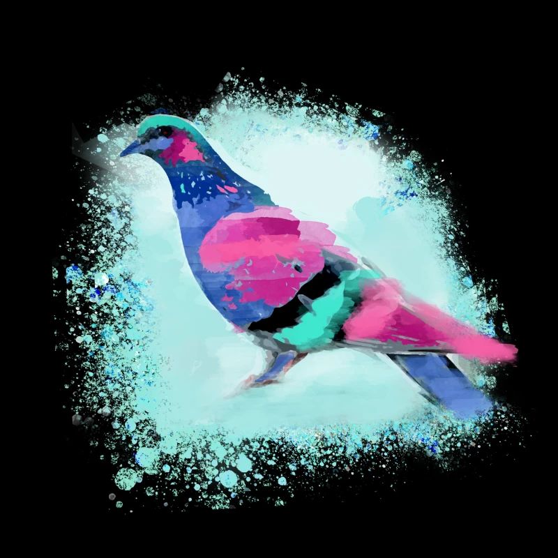 sourd coloré, sourd, oiseau, aquarelle, graffiti