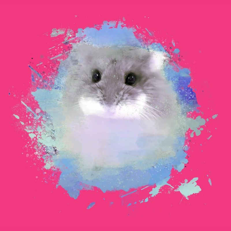 dwarf hamster,hamster,colorful,graffiti,painting,blue
