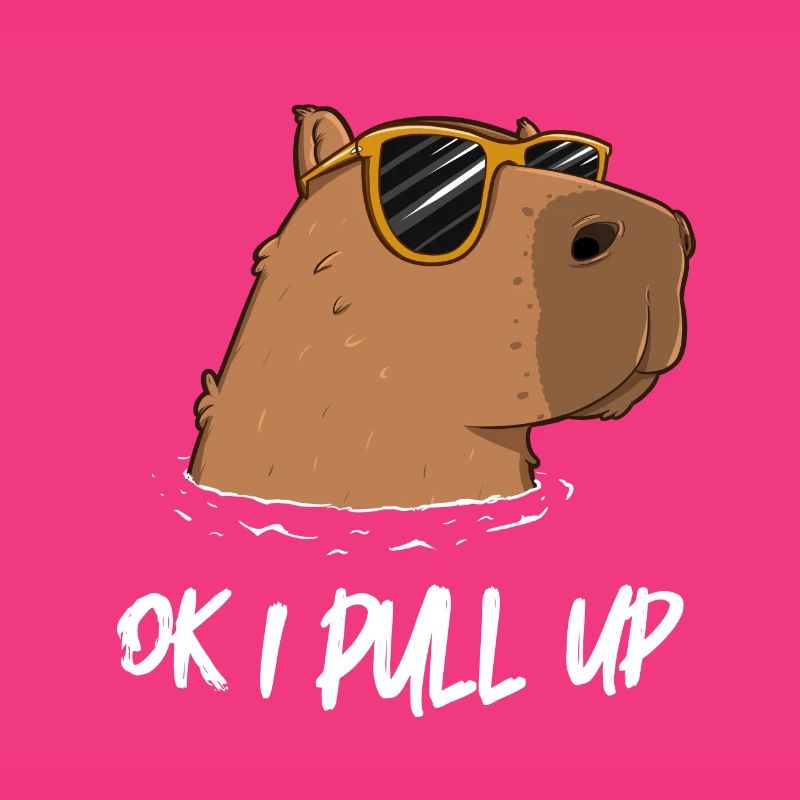 OK I Pull Up Capybara Meme Gift Funny Cartoon