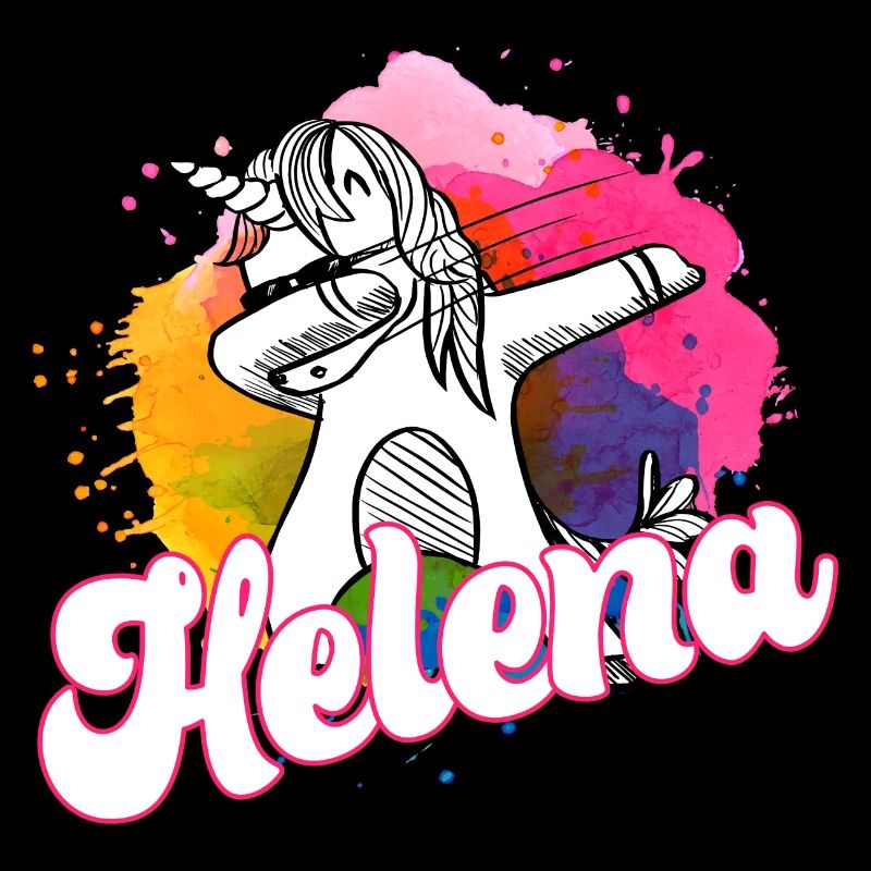 HELENA - Schöner Name mit dabbing Einhorn