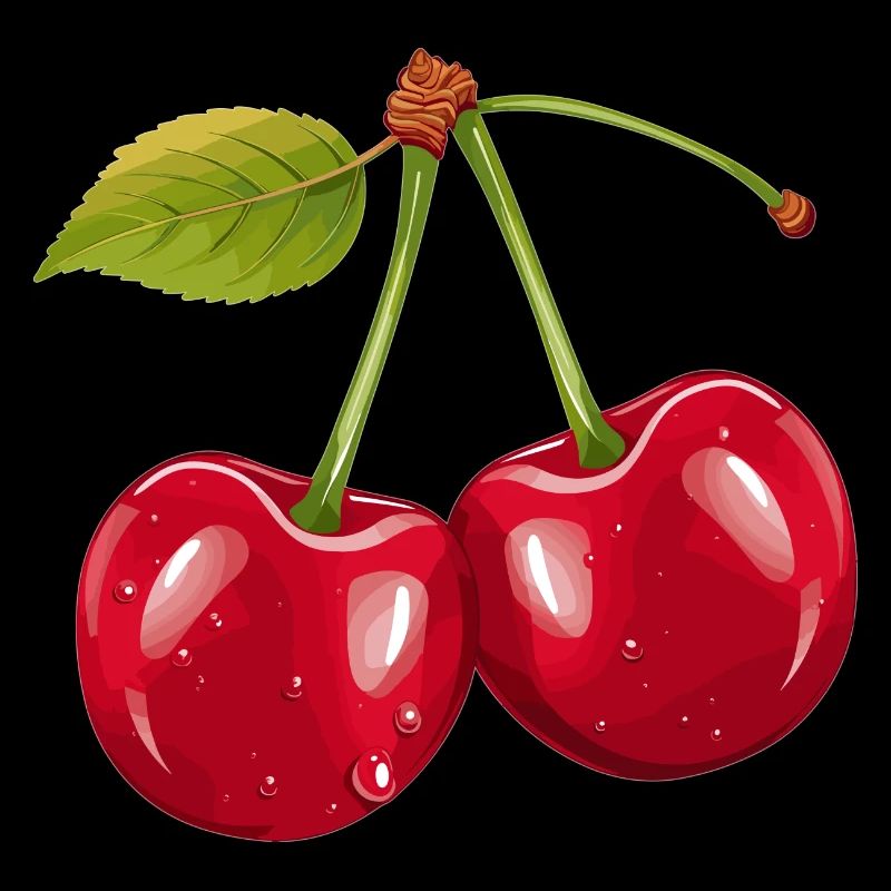 2 cherries on a stick