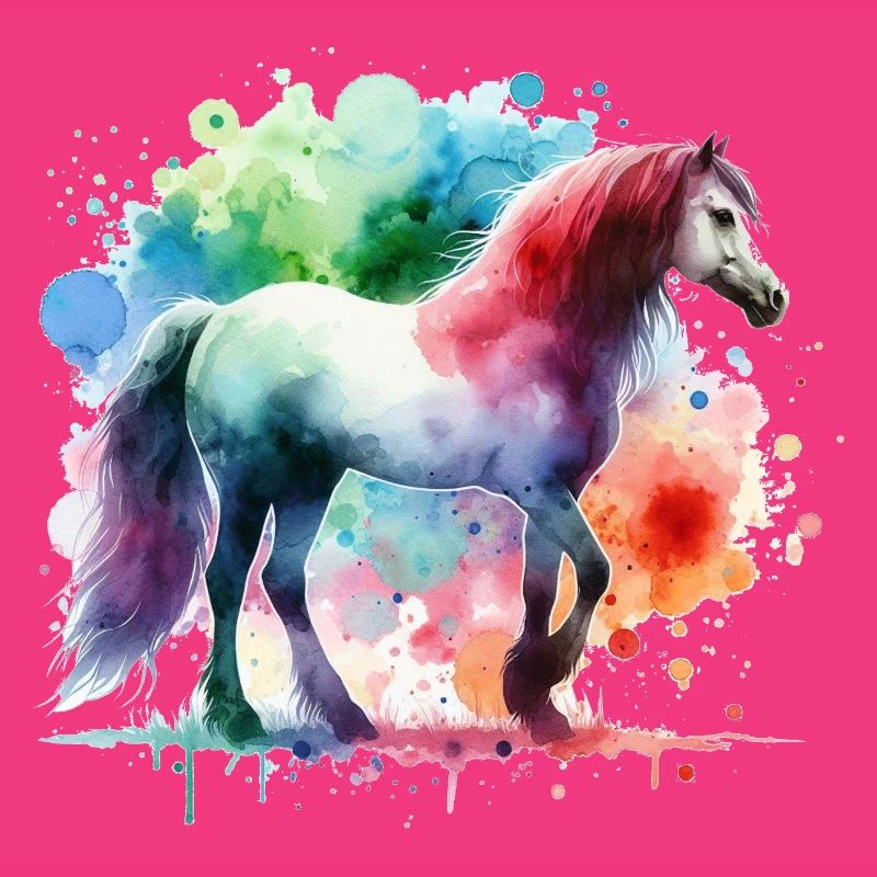 Couleurs d’aquarelle de cheval
