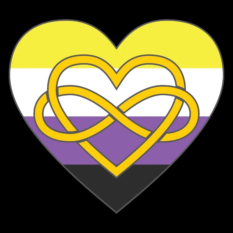 Polyamory Infinity Heart Non-binary Pride