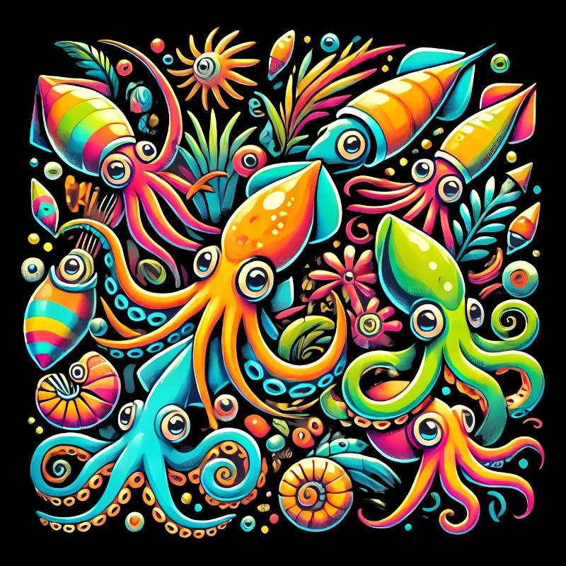 Squid Pattern, Love Ocean Animals