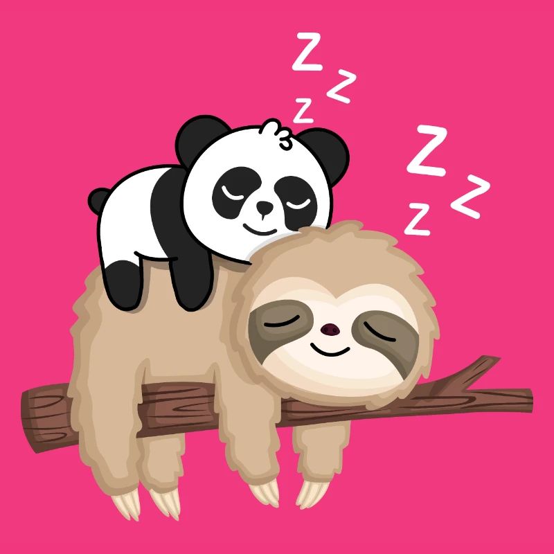 Lazy panda on sloth