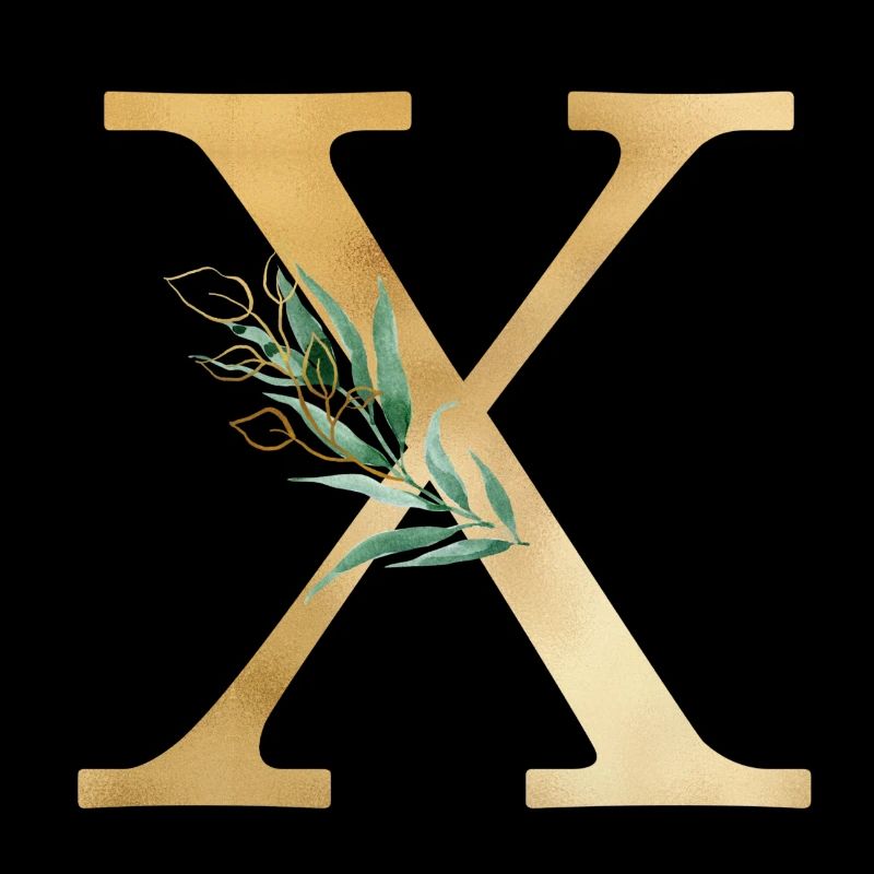 Personalisierbar Monogramm X Botanik
