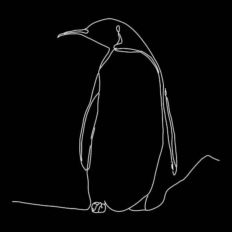 Pinguin Illustration Silhouette Geschenkidee