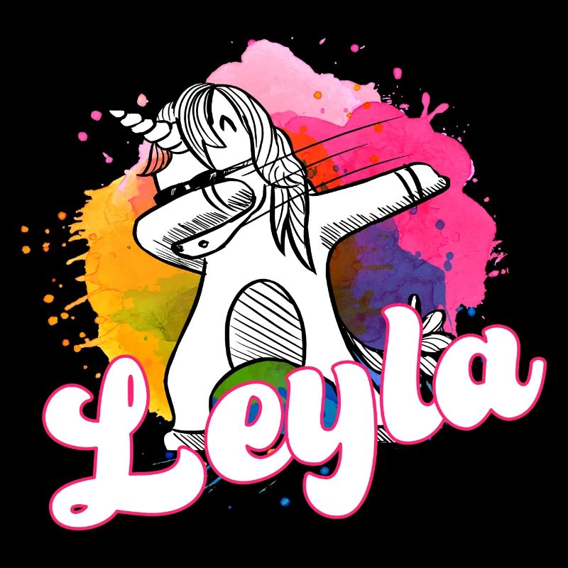 LAYLA - Beautiful name with dabbing unicorn