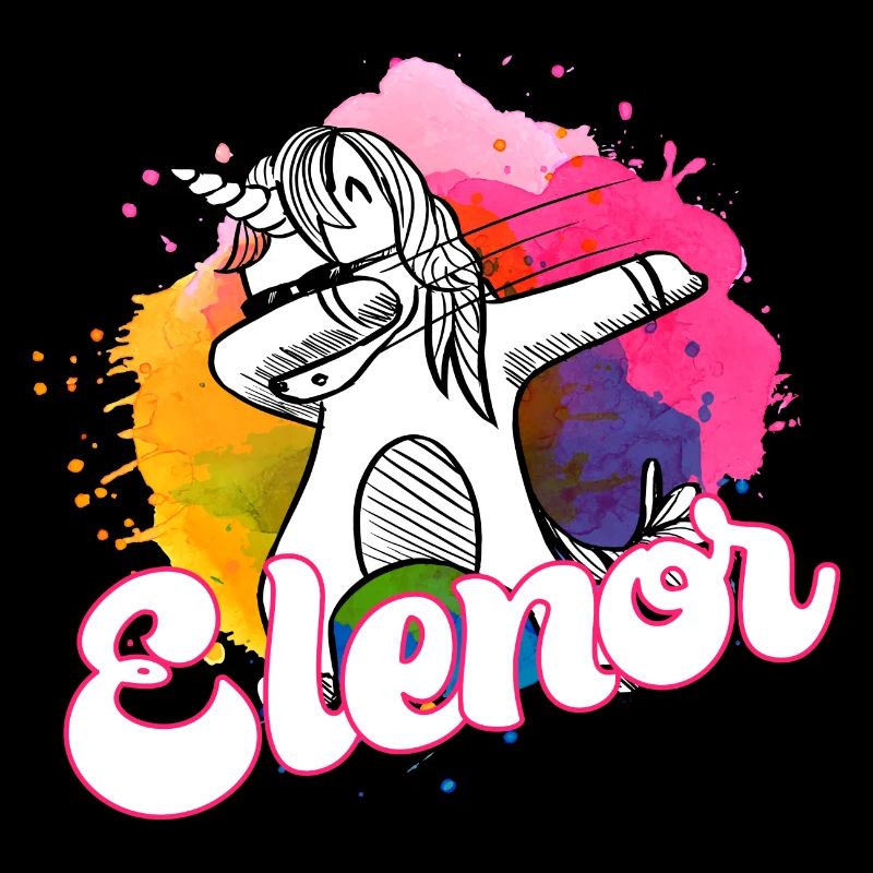ELENOR - Schöner Name mit dabbing Einhorn