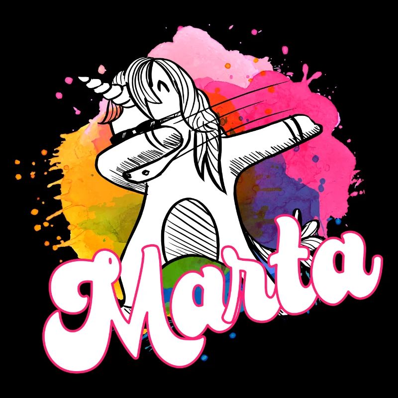 MARTA - Schöner Name mit dabbing Einhorn