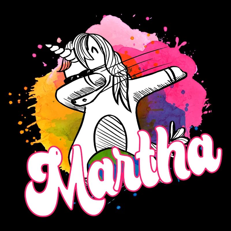 MARTHA - Schöner Name mit dabbing Einhorn