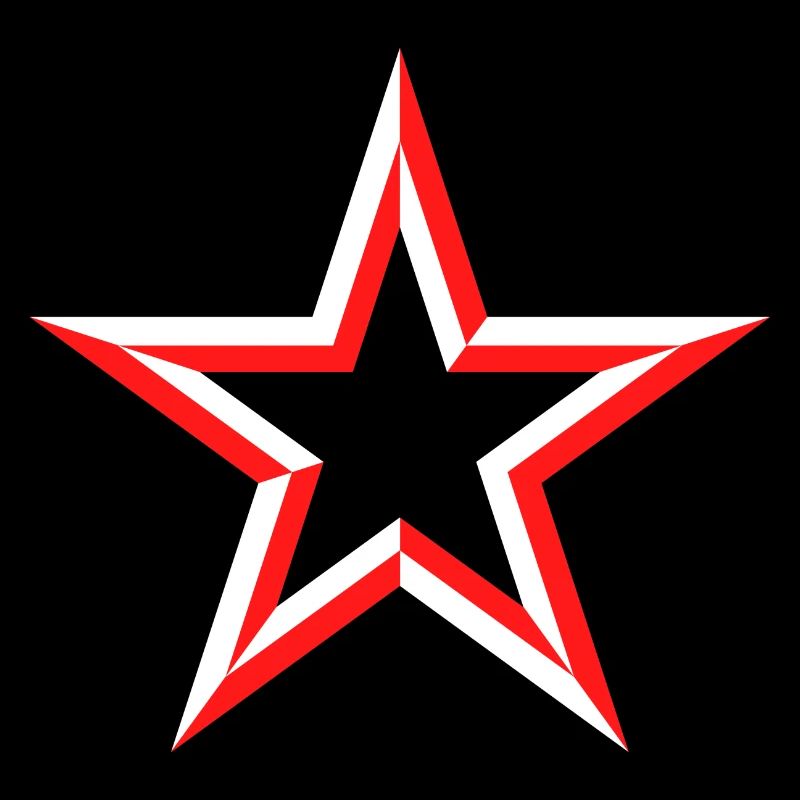 Two-tone star red white