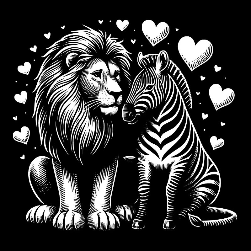 Löwe und Zebra Liebe und Freundschaft
