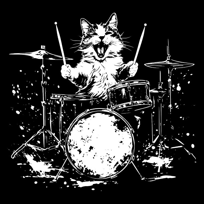 Cat Drums Drummer Drums Drummer Rock
