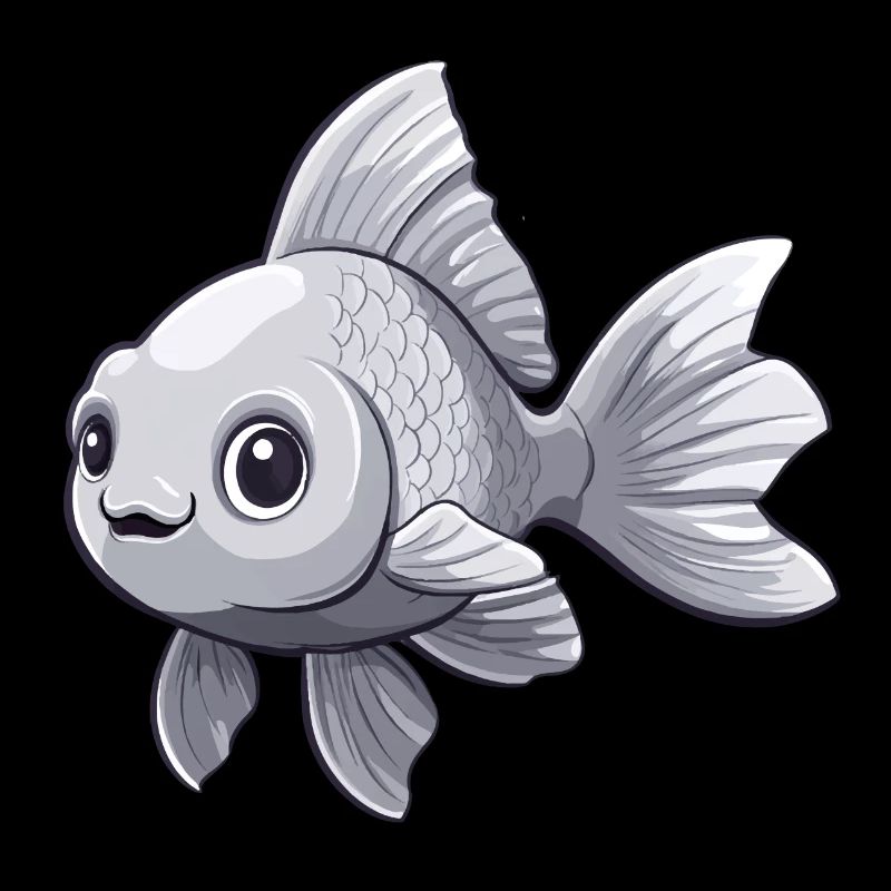 Poisson rouge à queue voilée argentée