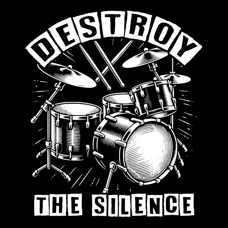 Drums Drummer Destroy Silence Rockband.