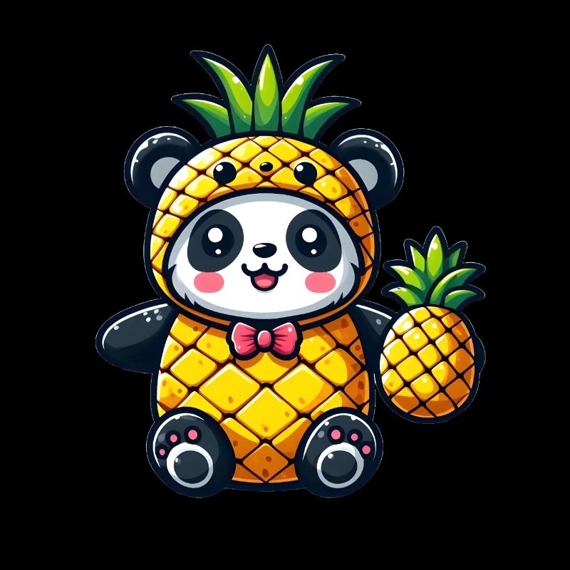 Panda en costume d’ananas