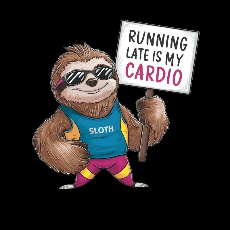 Sloth with humorous sign