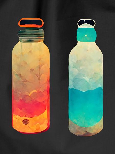 Two glass bottles retro