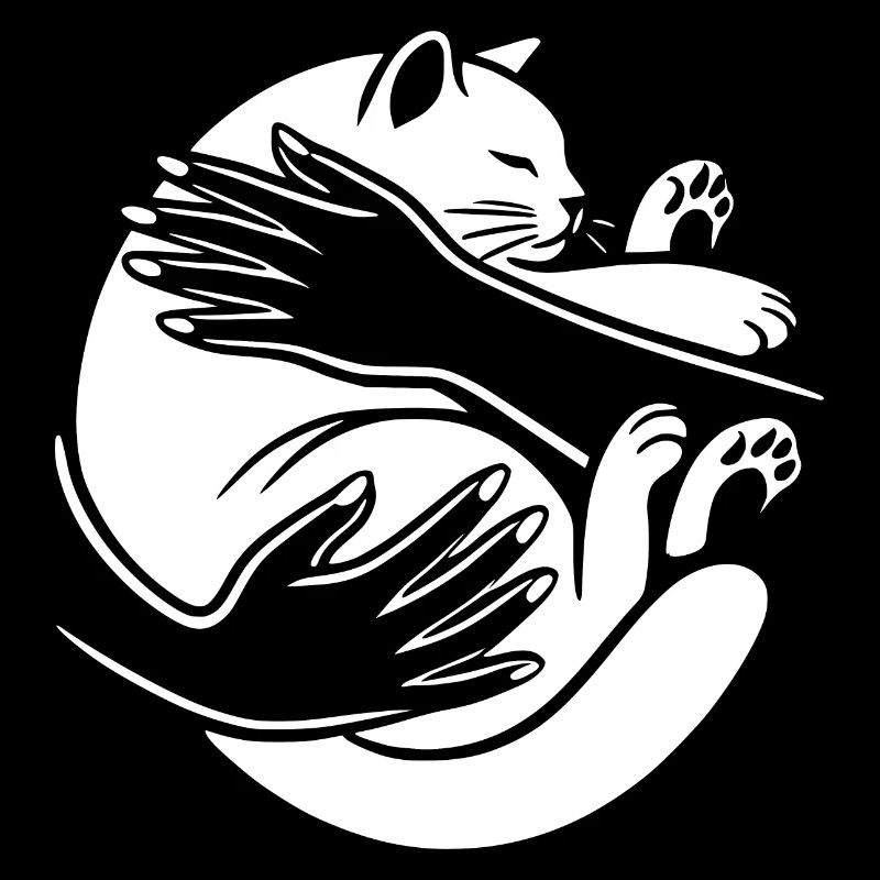 Sanfte Umarmung der Katze