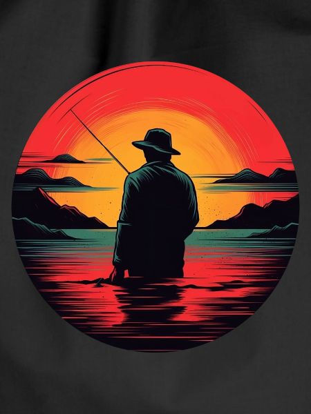Fishing in sunrise