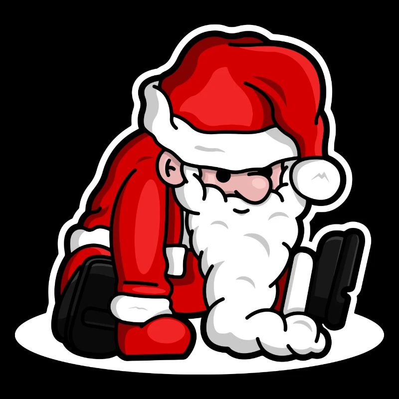 Sitting Santa Puppet - White