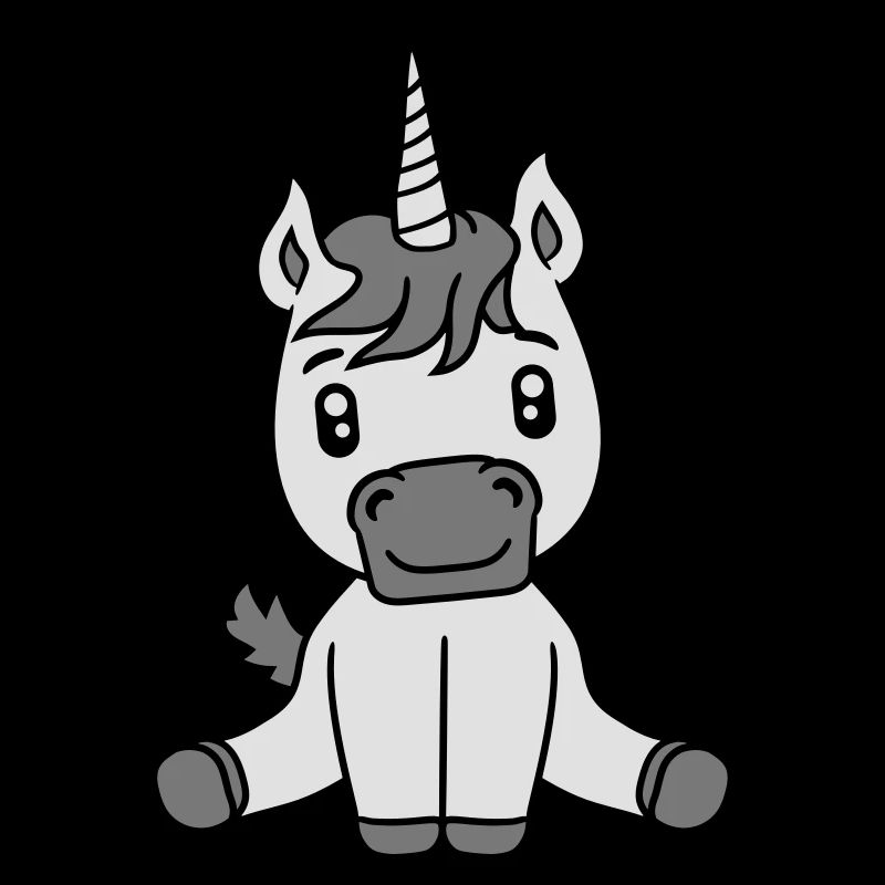 poulain licorne licorne douce mignon assis cheval