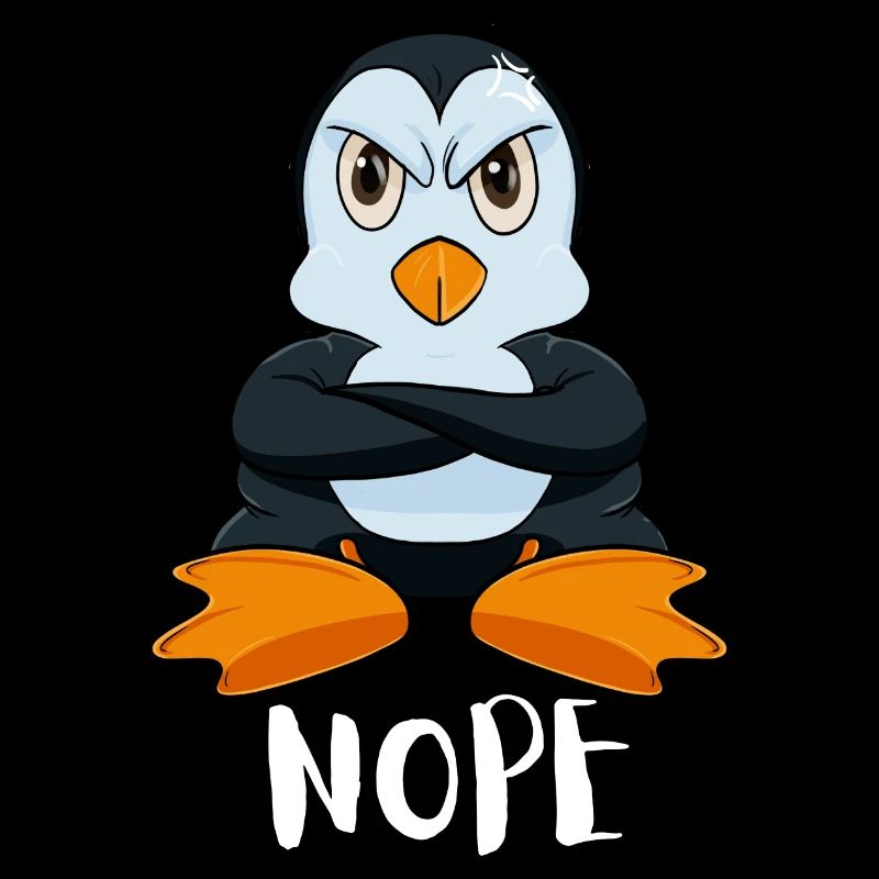 Nope Funny Lazy Penguin