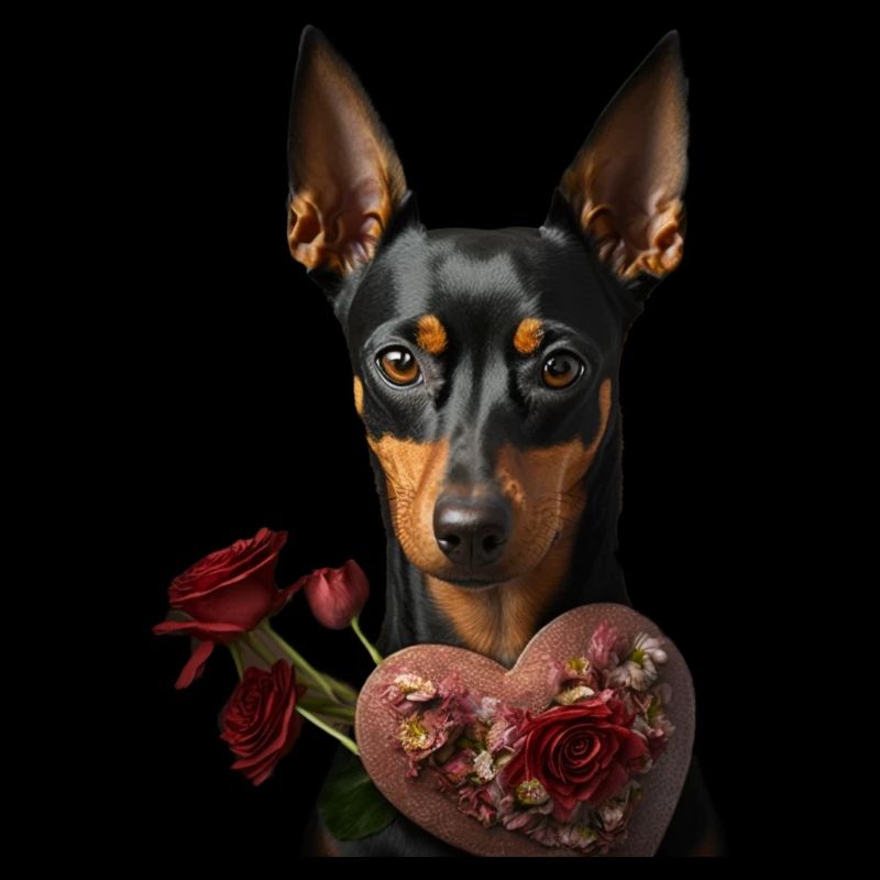 Pinscher miniature Saint-Valentin