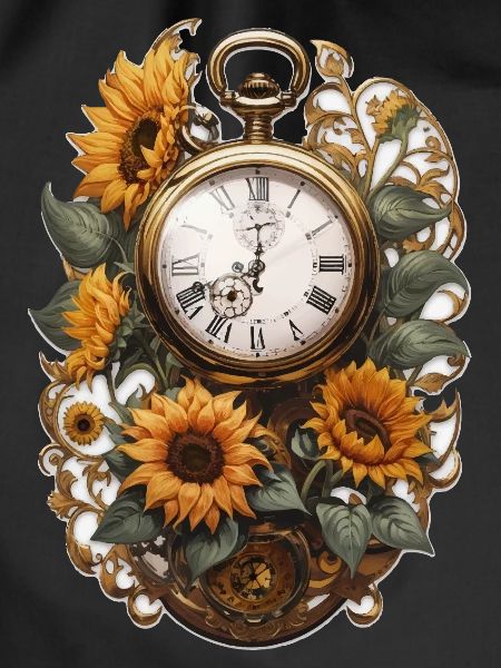 Clock with sunflowers