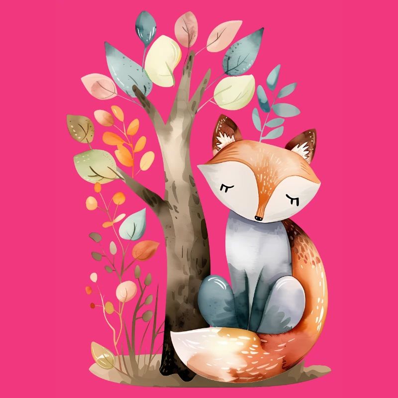 Cute Fox Under Tree