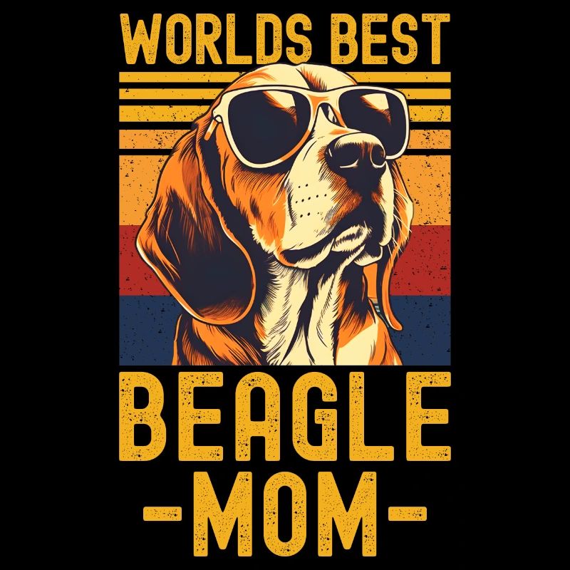 Beagle with sunglasses retro