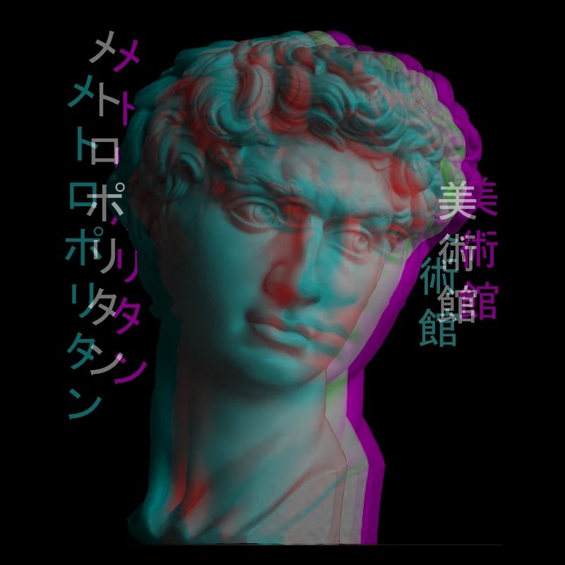 Ancient Greek Sculpture Vaporwave Statue Head