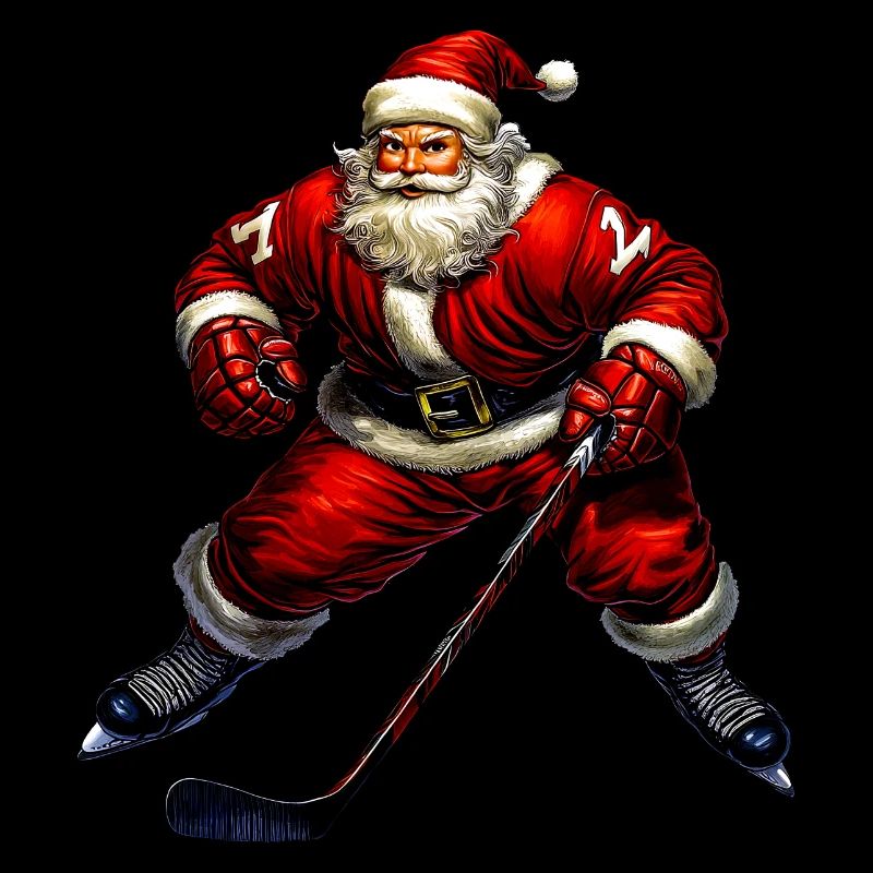 Eishockeyspieler Weihnachten / Weihnachtsmann Eish