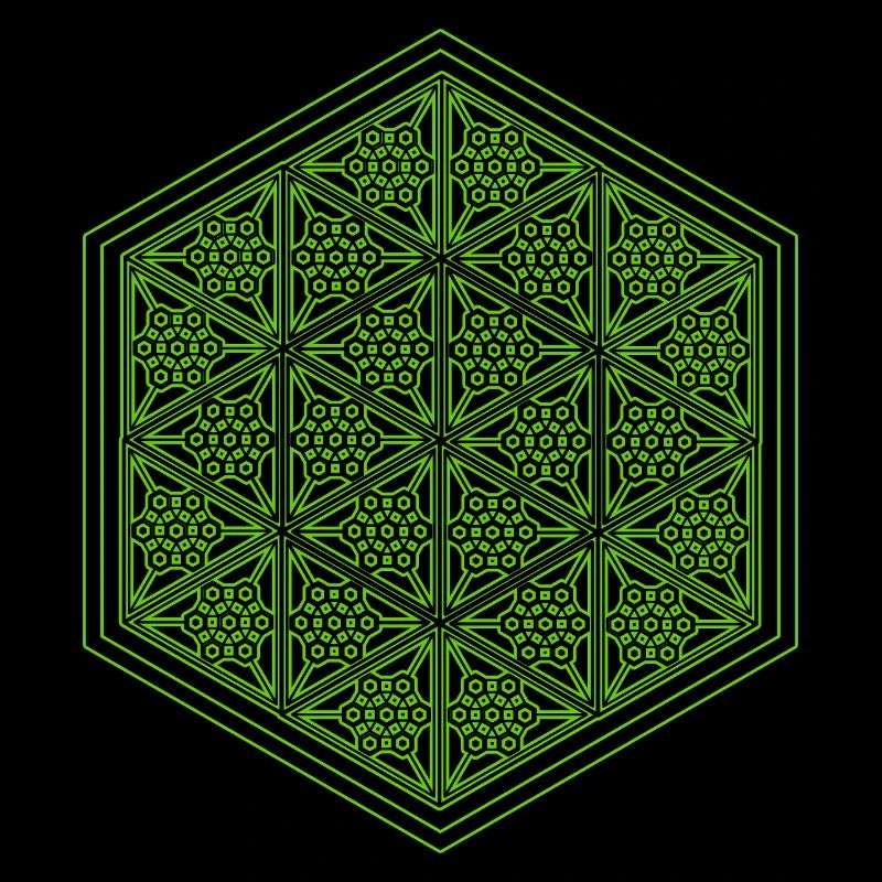 Geometric Hexagon Pattern Yoga Goa Psytrance