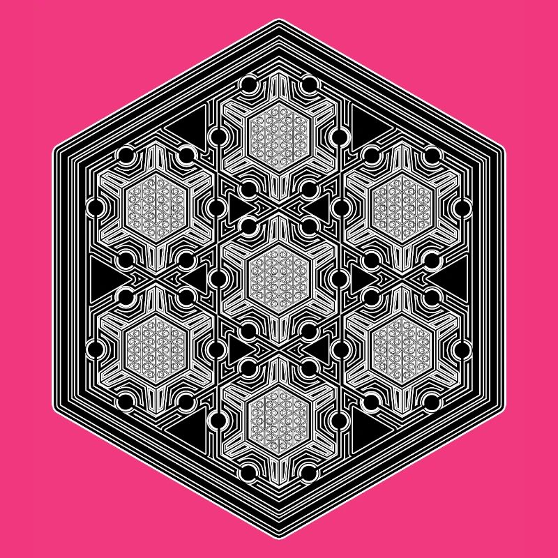 Psytrance Goa Techno Rave Geometry Hexagon Pattern
