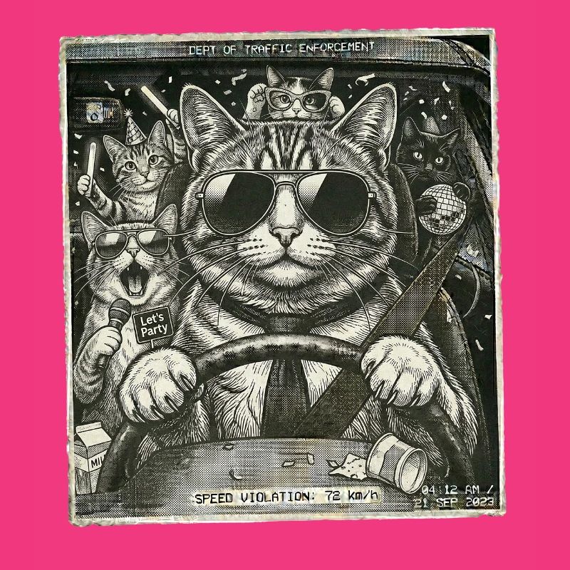 Cat flashed
