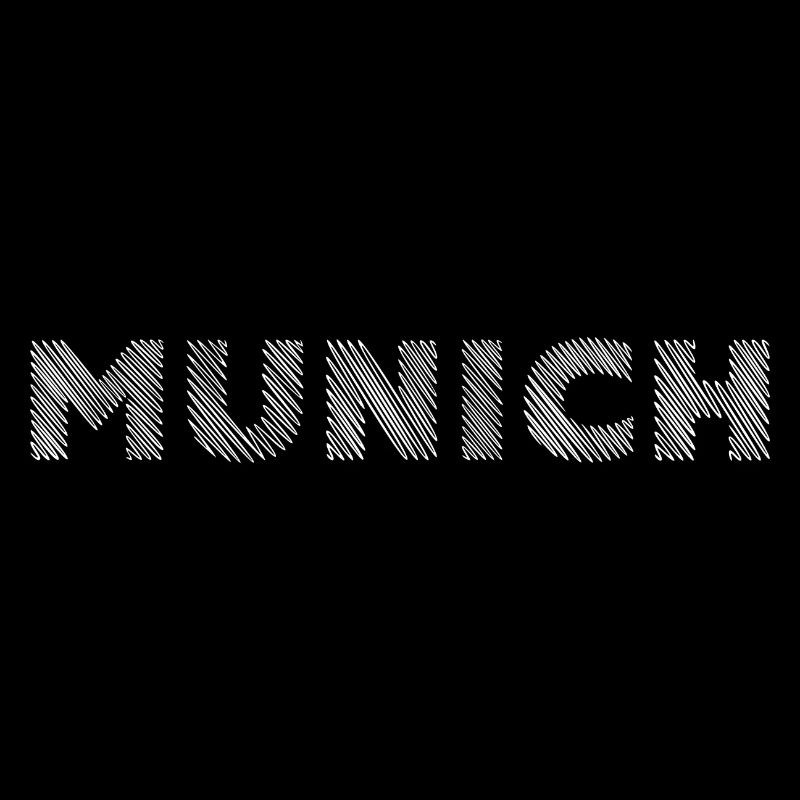 Munich Bavière German City Hatching lettrage