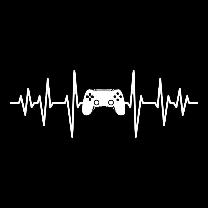 Gamer heartbeat controller gambler computer gamers