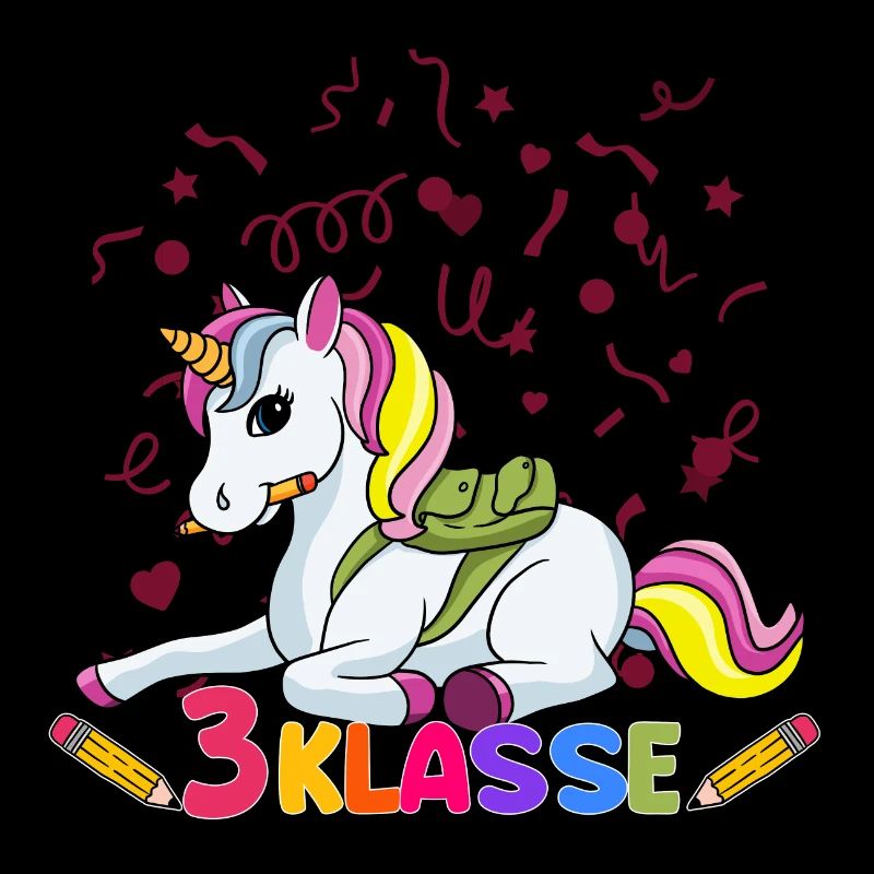 3. Klasse Schule Einhorn Mädchen
