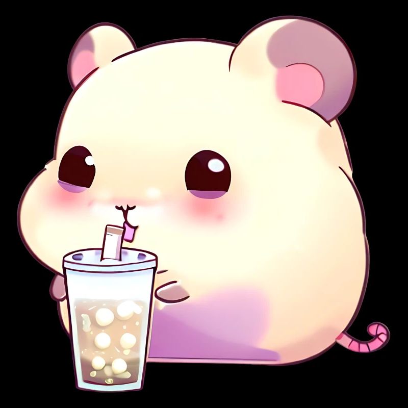 Kawaii Hamster mit Bubble Tea