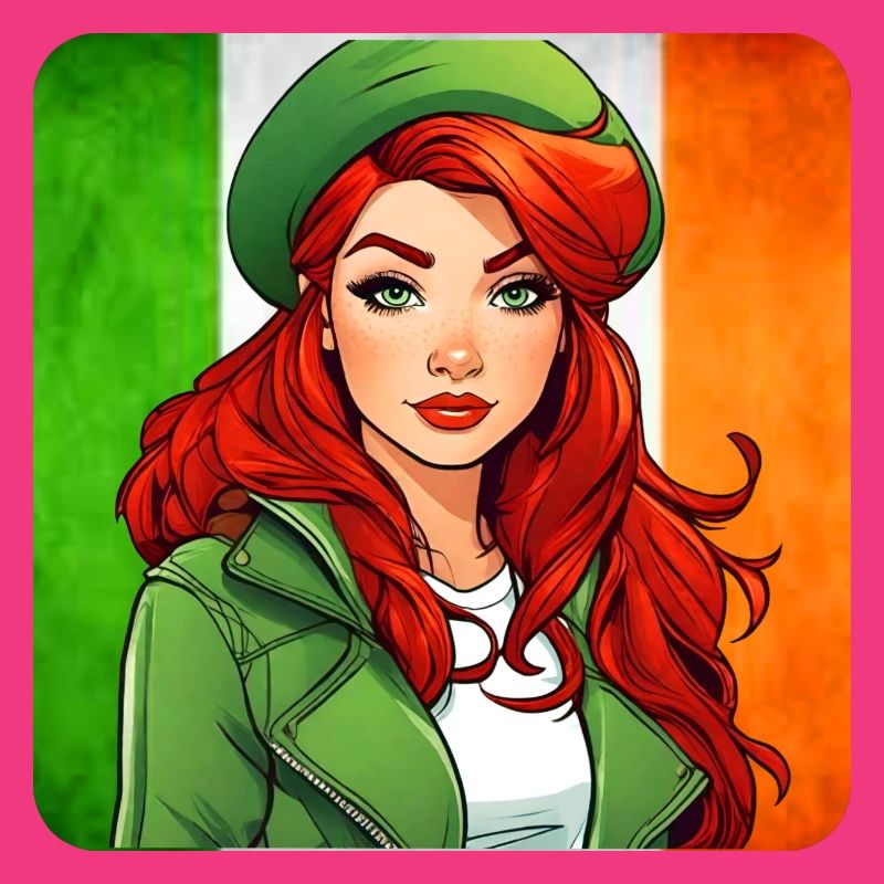 Cooles irisches rothaariges Mädchen