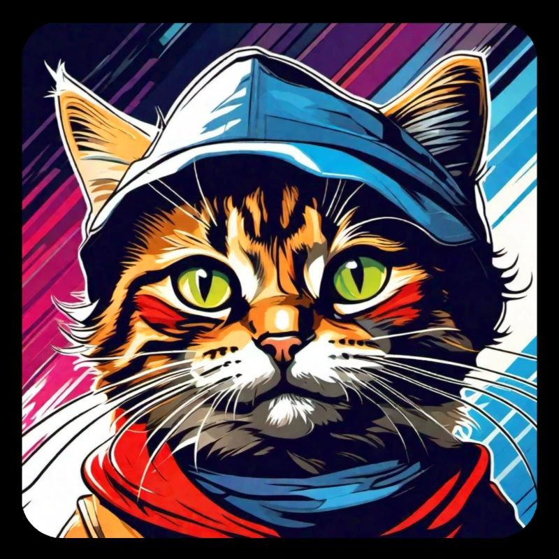 Coole getigerte Katze mit Mütze