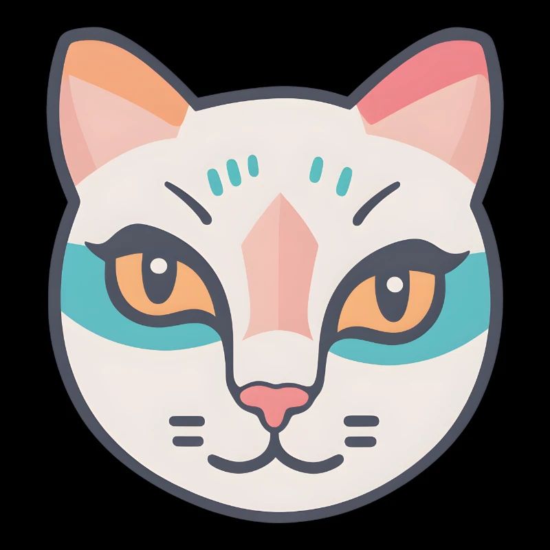 Portrait de chat coloré