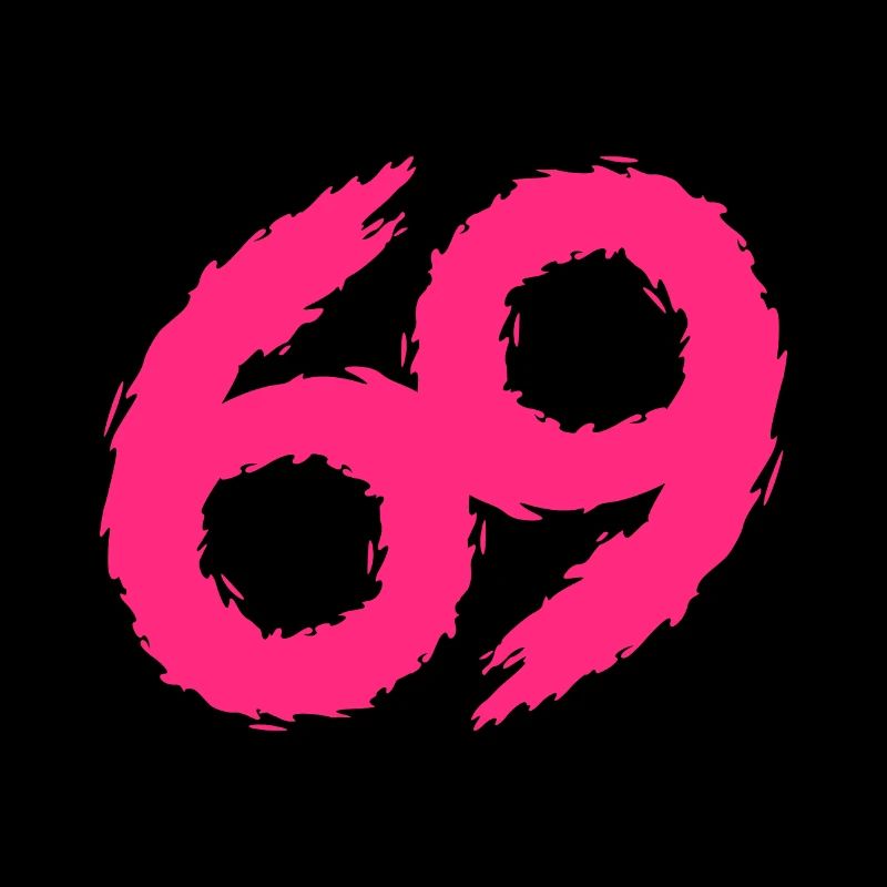 69 numéro icône rose
