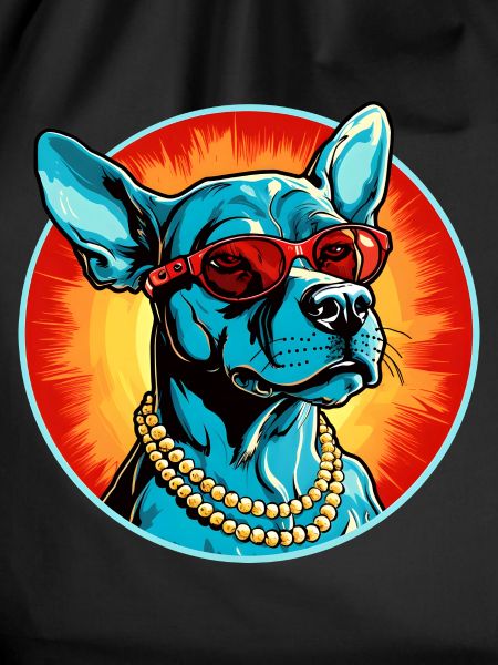 Blue dog with sunglasses