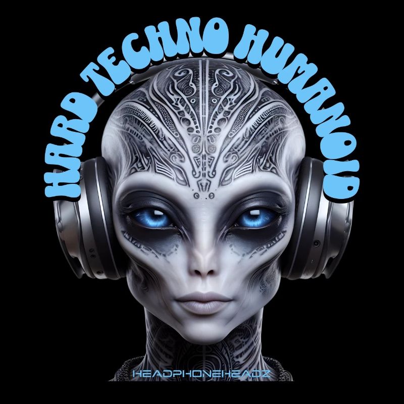 HARD TECHNO HUMANOID – Cool Grey Dude Headphones!