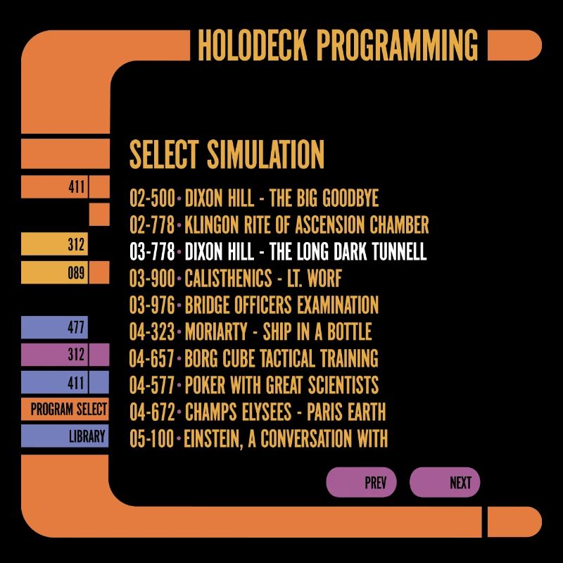 Star Trek The Next Generation Holodeck Programming