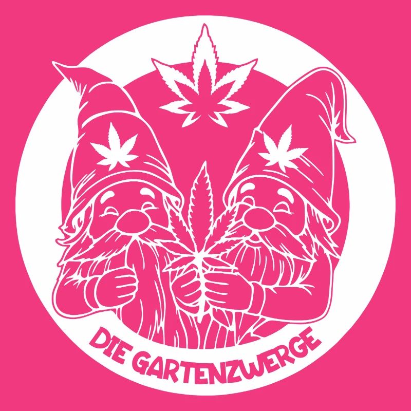 Kiffer Gartenzwerge mit Hanfblatt